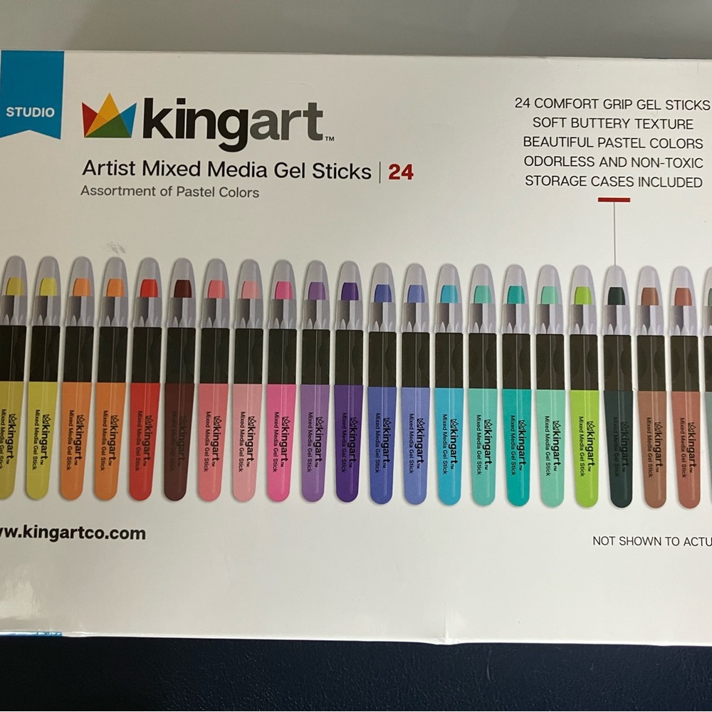 Kingart Artist Mixed Media Gel Stick Crayons set of 24